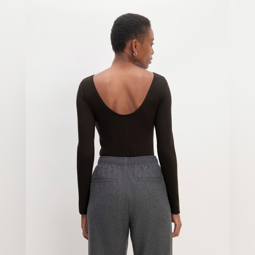 Everlane Long-Sleeve Black Open Back Top